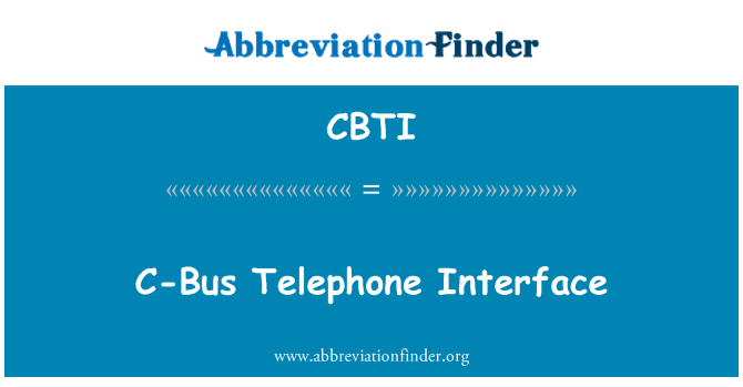 CBTI: C-Bus telefónne rozhranie