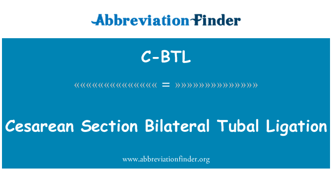 C-BTL: Kejsarsnitt bilaterala Tubal Ligation