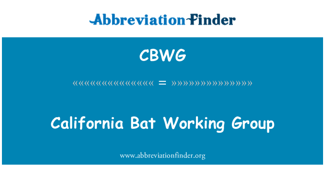 CBWG: Gweithgor ystlumod Califfornia