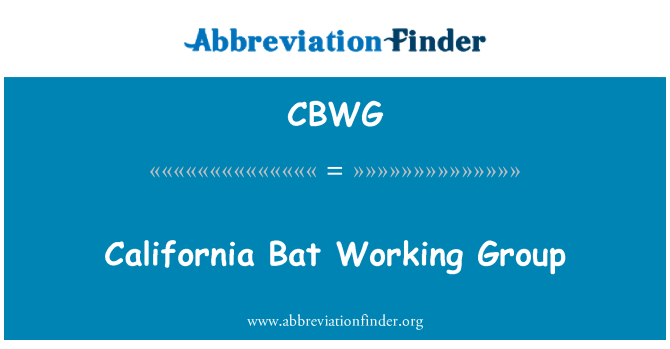 CBWG: Grupul de lucru California Bat