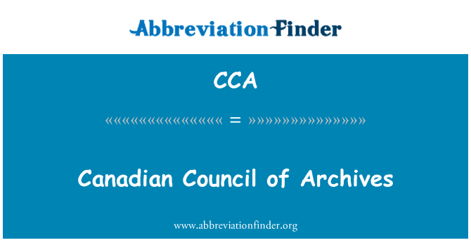 CCA: Kanadski svet arhivov