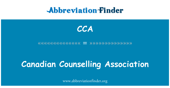 CCA: Canadian Counselling Association