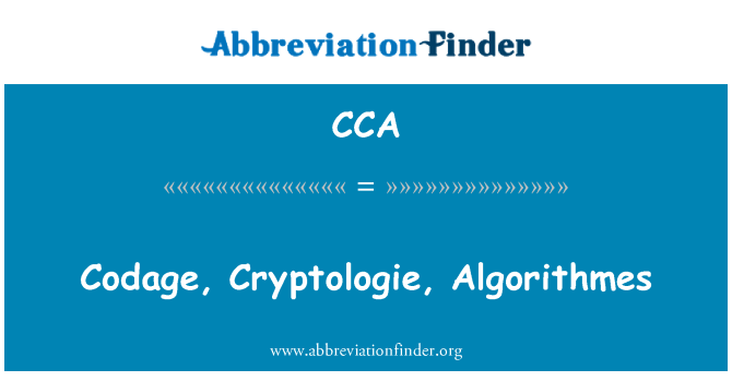 CCA: Codage, Cryptologie, algorithms