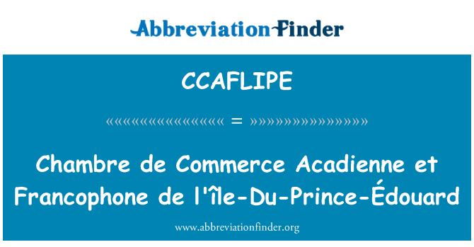 CCAFLIPE: Chambre de Commerce Acadienne et Francophone de l'île-Du-Prince-Édouard