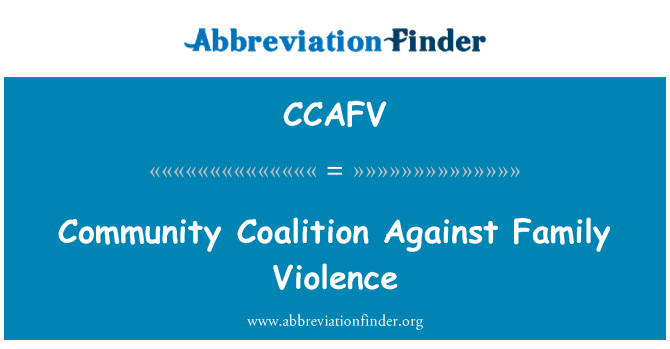 CCAFV: التحالف المجتمع ضد العنف الأسرى