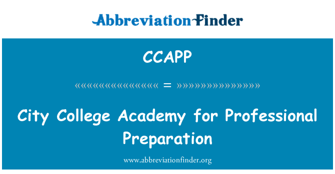CCAPP: City College Academy untuk persiapan Professional