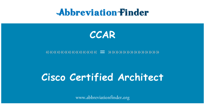 CCAR: Cisco ċertifikata Perit