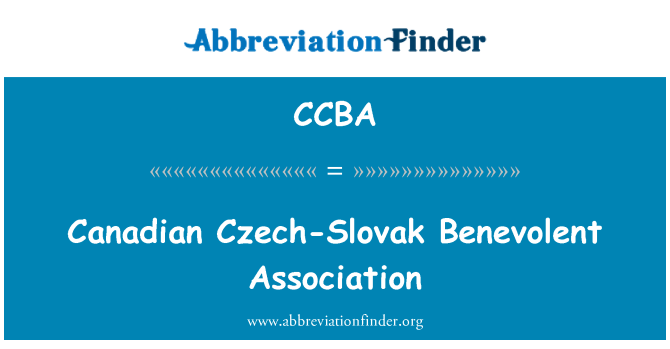 CCBA: Kanadyen asosyasyon benevòl Czech-Slovaki