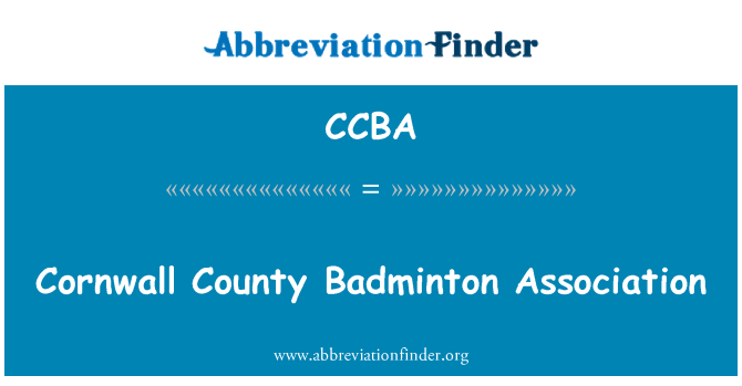 CCBA: Cornwall eta Badmintonn asosyasyon