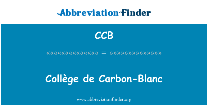 CCB: Collège de Carbon-Blanc