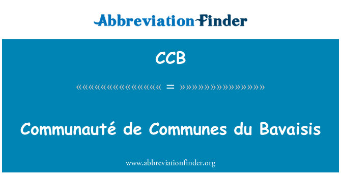 CCB: Communauté de Communes du Bavaisis