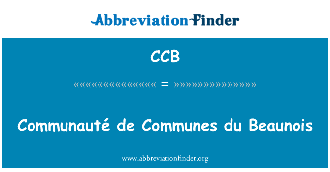 CCB: Communauté de Communes du Beaunois