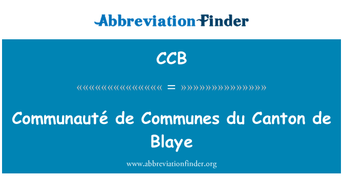 CCB: Communauté de obcí du Canton de Blaye
