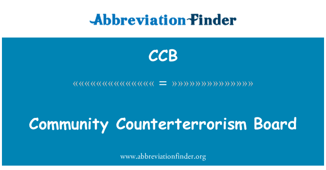 CCB: Community Counterterrorism Board