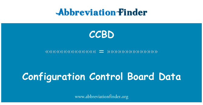 CCBD: Control Board Konfigurationsdaten