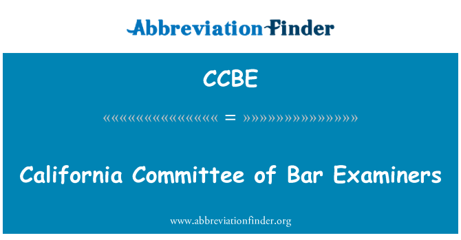 CCBE: California comitato di barra esaminatori