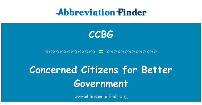 CCBG: Iċ-ċittadini kkonċernati għall-Gvern aħjar