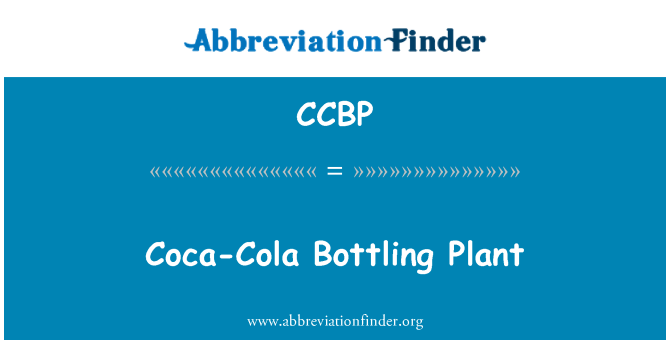 CCBP: Coca-Cola Bottling tanaman