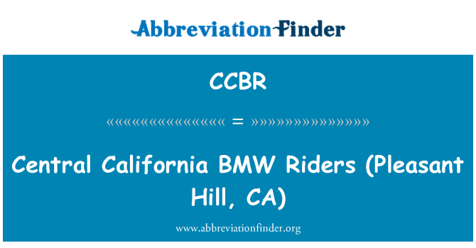 CCBR: Marchogion BMW California canolog (Pleasant Hill, CA)
