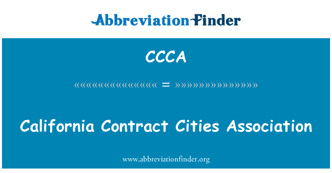 CCCA: Gymdeithas Califfornia Contract dinasoedd