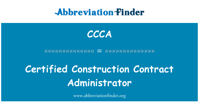 CCCA: Certificato amministratore di contratto di costruzione