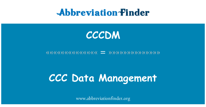 CCCDM: Upravljanje podatkov na CCC