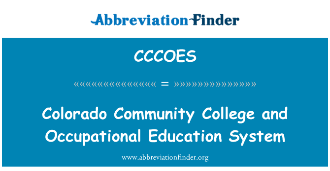 CCCOES: Colorado Community College and Occupational Education System