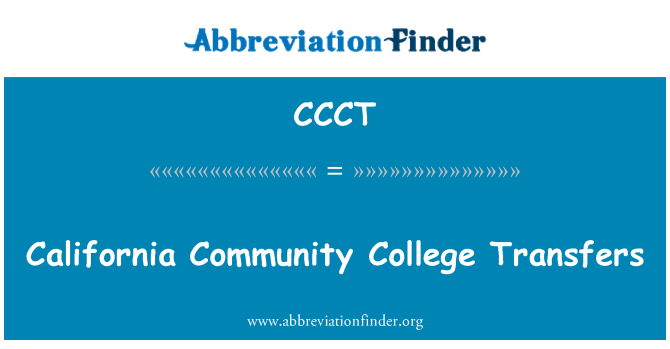 CCCT: California Community College prenosi