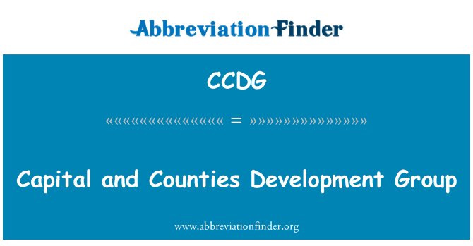 CCDG: Kapitál a okresů Development Group