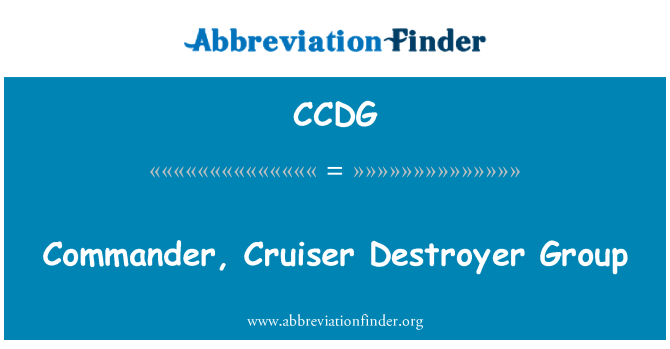 CCDG: 指挥官、 巡洋舰驱逐舰集团