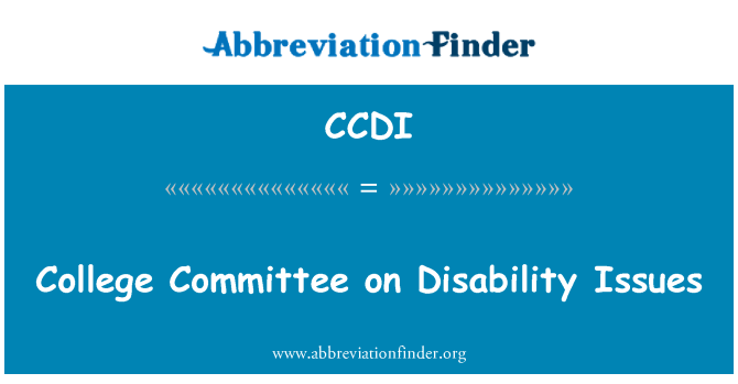 CCDI: Koledž odbor za pitanja invaliditeta