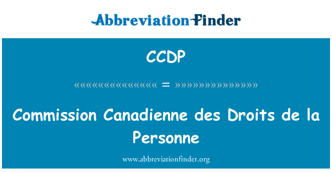 CCDP: Commissie Canadienne des Droits de la Personne