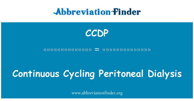 CCDP: רציף רכיבה על אופניים דיאליזה פריטוניאלית