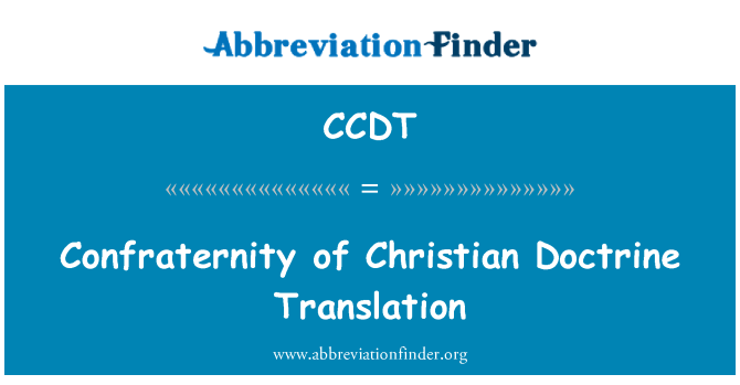 CCDT: Confraternity Christian doktrin terjemahan