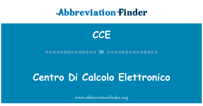 CCE: 센트 디 Calcolo Elettronico