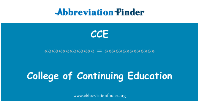 CCE: College of Continuing Education