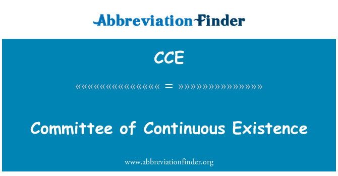 CCE: Výbor nepřetržité existence
