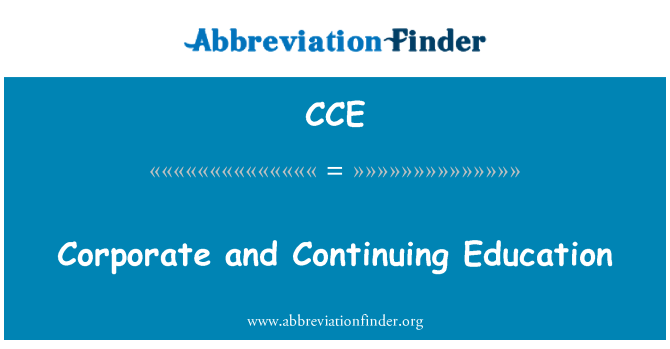 CCE: 기업 및 지속적인 교육