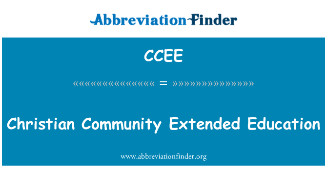 CCEE: Christian Community kiterjesztett oktatás
