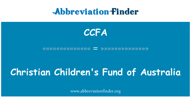 CCFA: Christian Children's Fund of Australia