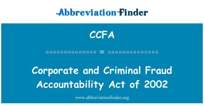 CCFA: Att ta ' kontabbiltà frodi Korporattivi u kriminali ta ' l-2002
