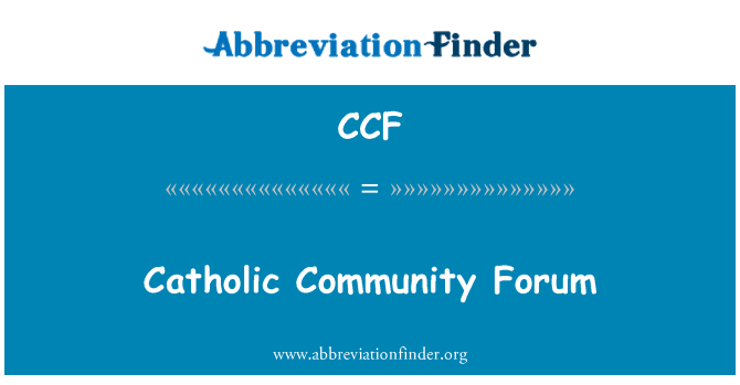 CCF: Katholieke gemeenschapsforum