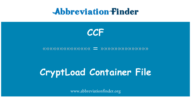 CCF: CryptLoad 컨테이너 파일