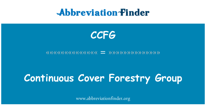 CCFG: Continuous Cover Forestry Group
