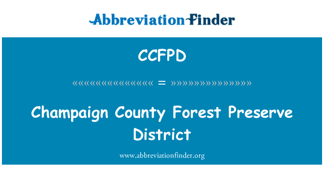 CCFPD: Champaign County Forest conservarea District