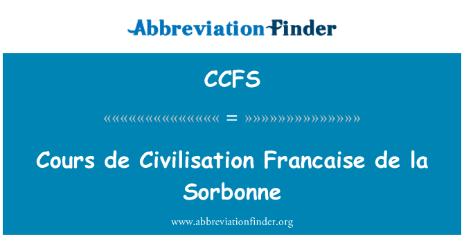 CCFS: Cours de sivistyksen Francaise de la Sorbonne