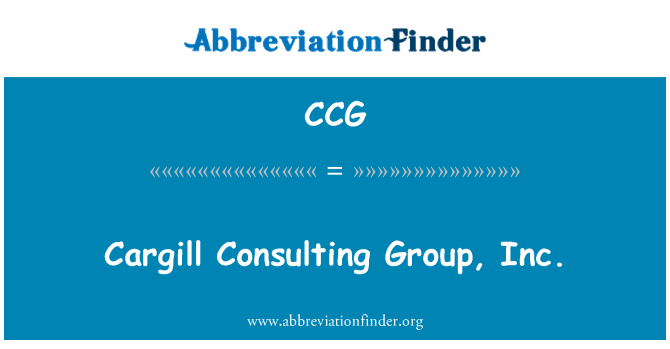 CCG: Cargill Consulting Group, Inc.