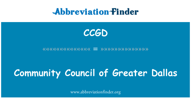 CCGD: Community Council of Greater Dallas