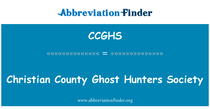 CCGHS: Christian County Ghost jahimeeste Selts