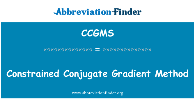CCGMS: Cyfyngu dull graddiant cyfun